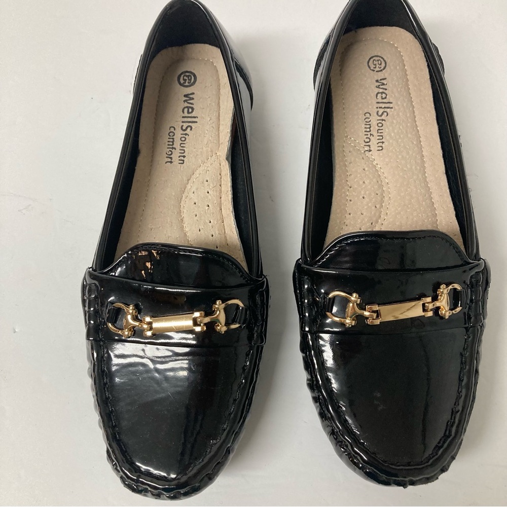 Black Patent Loafers-6 1/2